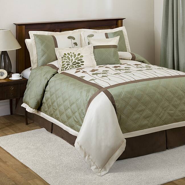 Lush Decor Dawn Ivory/Green 6-piece California King-size Comforter Set - Green
