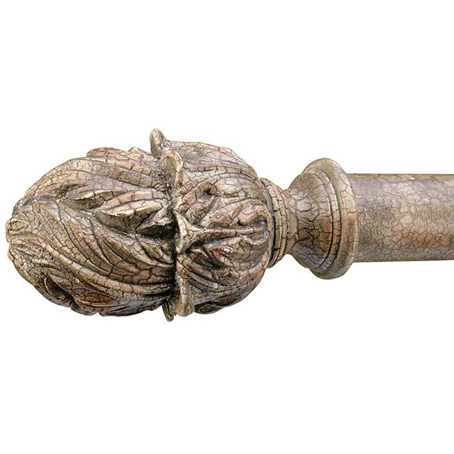 Menagerie 'Barclay Leaf' Tuscan Crackle Rod Finial - Tuscan Crackle