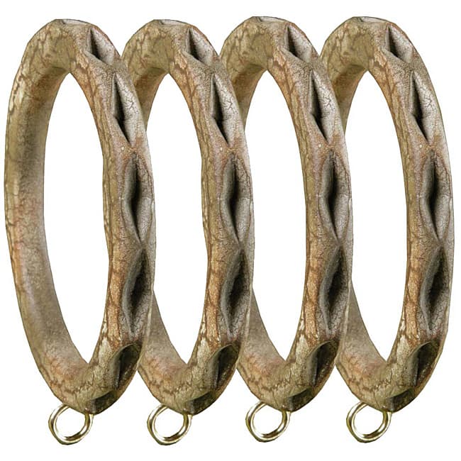 Menagerie 'Diamond' Tuscan Crackle Drapery Rings (Set of 4)