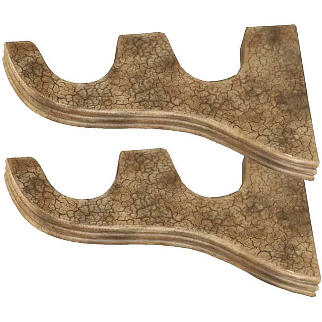 Menagerie Tuscan Crackle 2-inch Compatible Double-well Curtain Rod Brackets