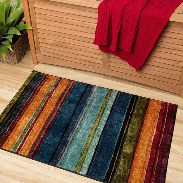 Rainbow Multi Stripe Rug (2'6 x 3'10) - Overstock Shopping - Great ...