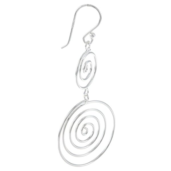 La Preciosa Sterling Silver Double Swirl Dangle Earrings