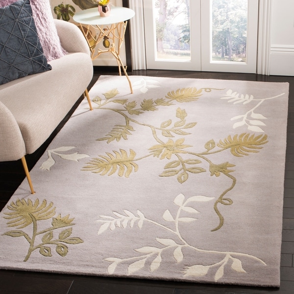 Safavieh Handmade Soho Twigs Light Grey New Zealand Wool Rug - 7'6 x 9'6