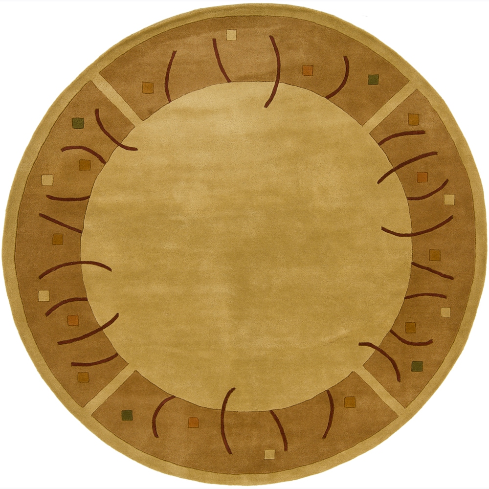 Hand tufted Mandara Gold Wool Rug (79 Round)