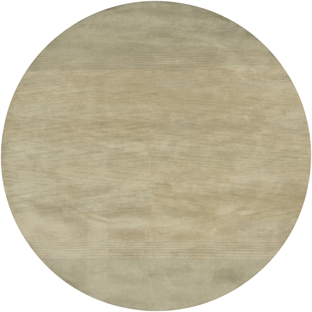 Hand tufted Mandara Green Bordered Wool Rug (79 Round)