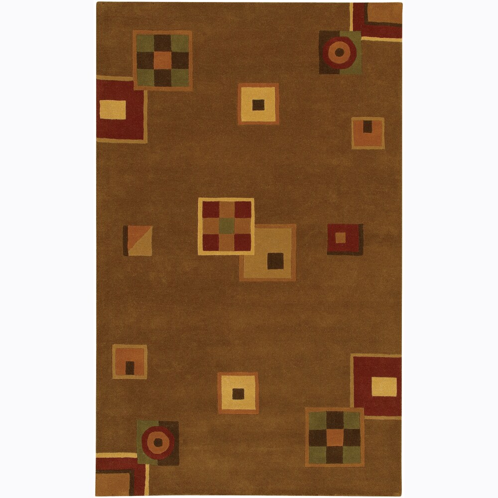 Contemporary Hand tufted Mandara Brown Wool Rug (5 X 76)