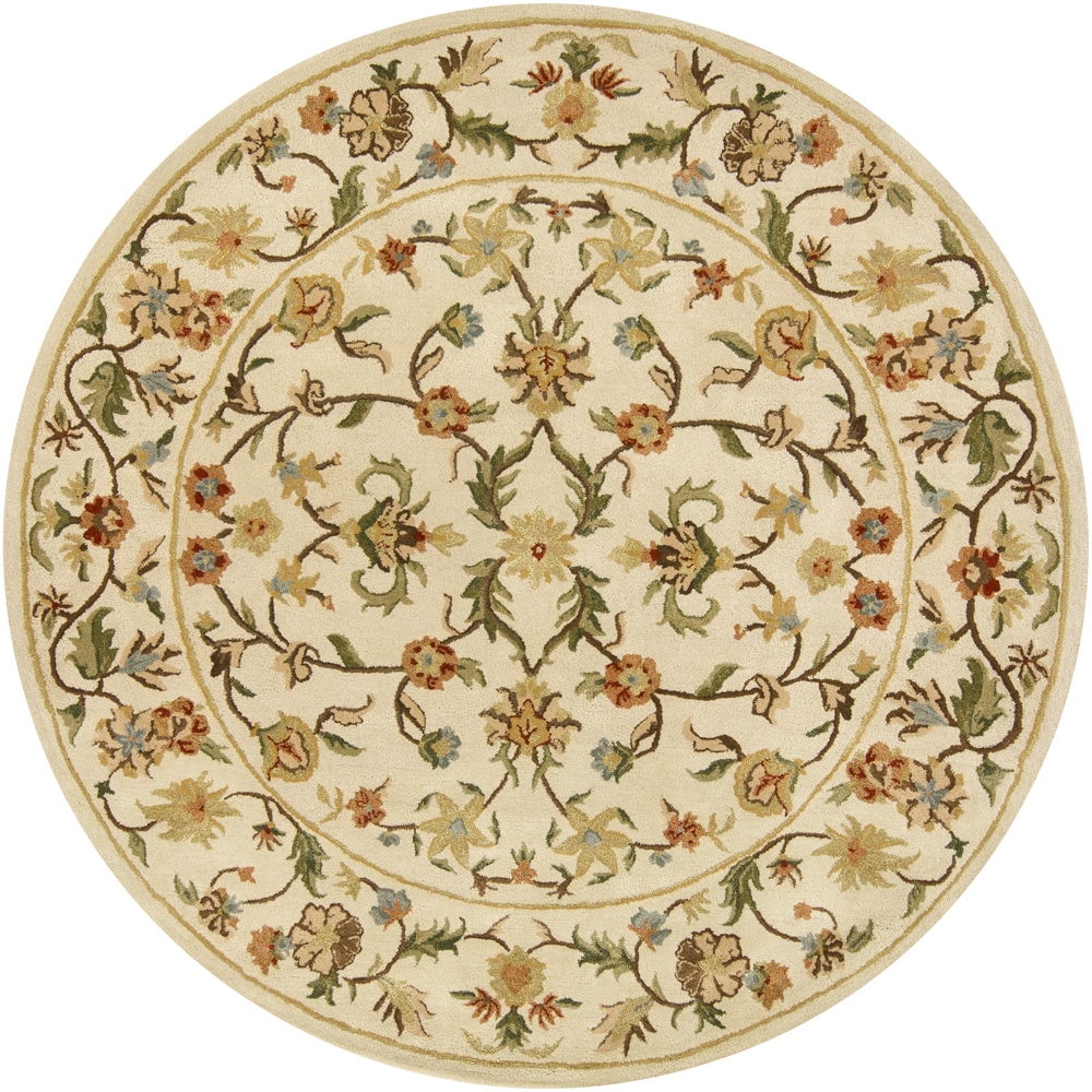 Hand tufted Mandara Ivory Wool Rug (79 Round)