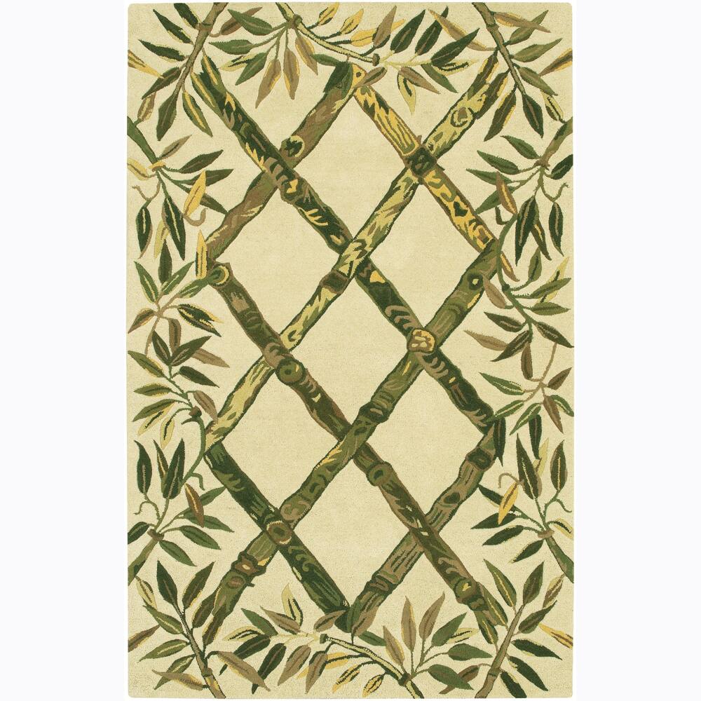 Artist's Loom Hand-tufted Transitional Floral Wool Rug (2'x3') - 2' x 3'