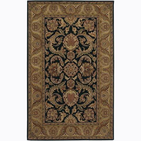 Artist's Loom Hand-tufted Traditional Floral Wool Rug (7'9 Round)