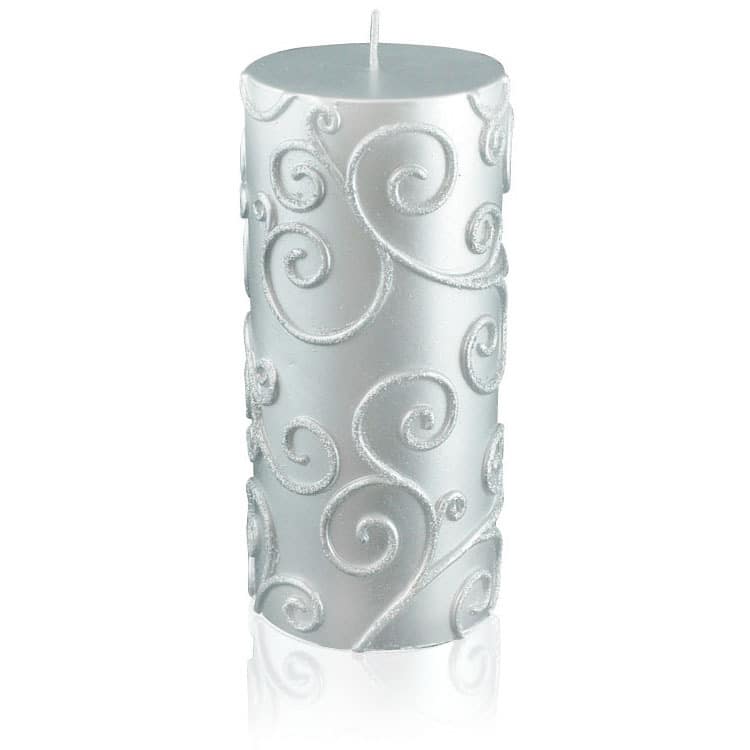 3x6 Inch Scroll Pillar Candles (Pack of 12) - 3"d x 6"h