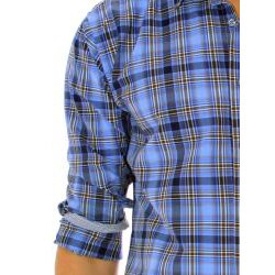 191 Unlimited Men's Blue Plaid Cotton/Polyester Shirt 191 Unlimited Casual Shirts