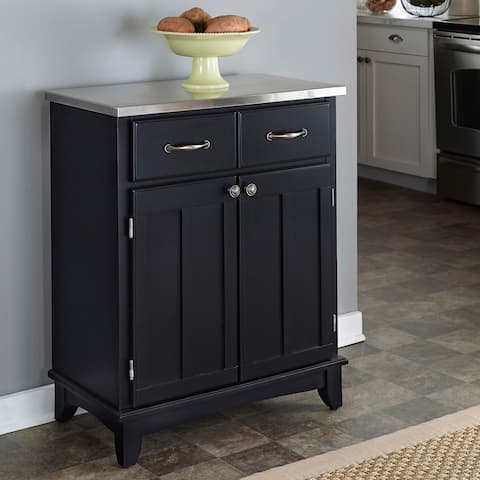 Copper Grove Darlington Black Buffet with Stainless Top
