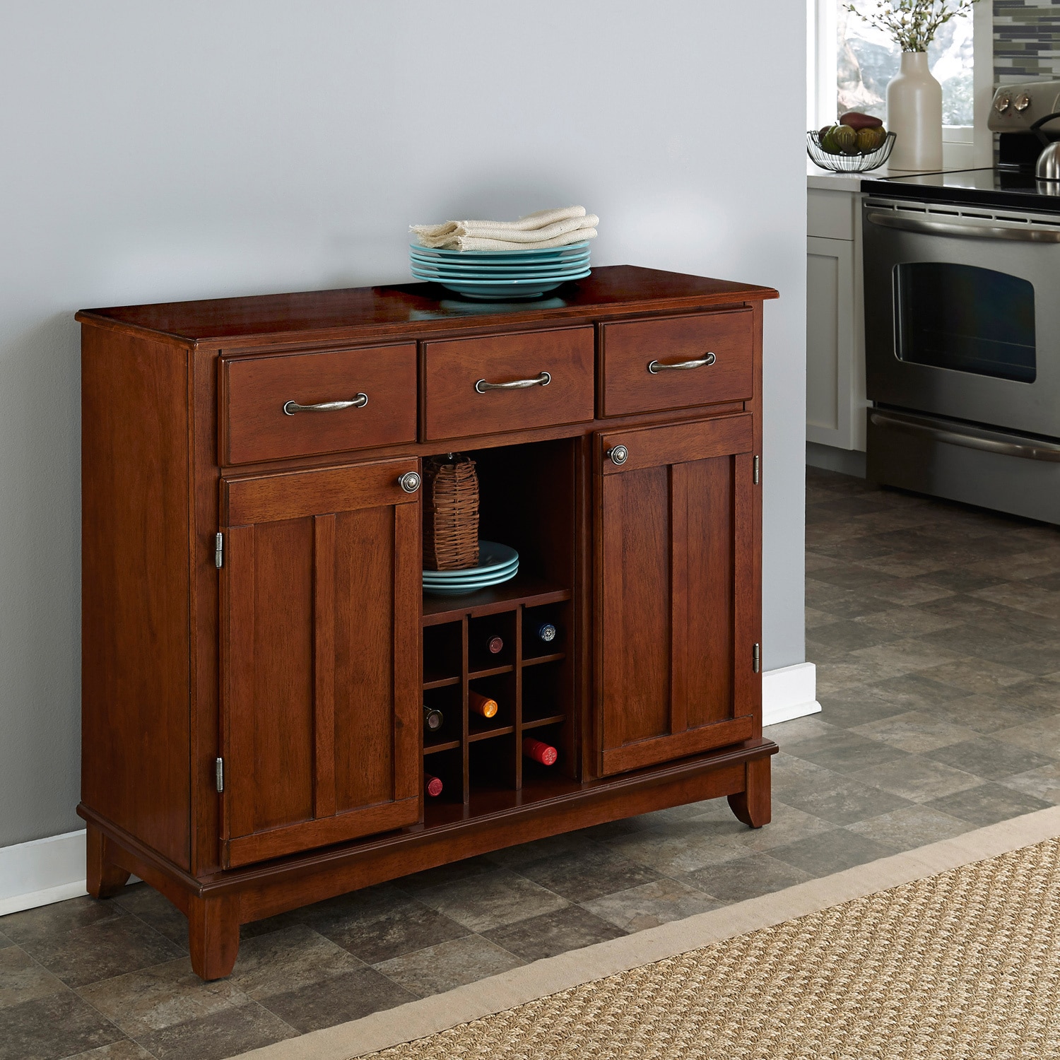 Medium Cherry Buffet With Wood Top