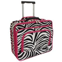 World Traveler Pink Zebra Print Polyester Rolling Laptop Tote World Traveler Rolling Laptop Cases