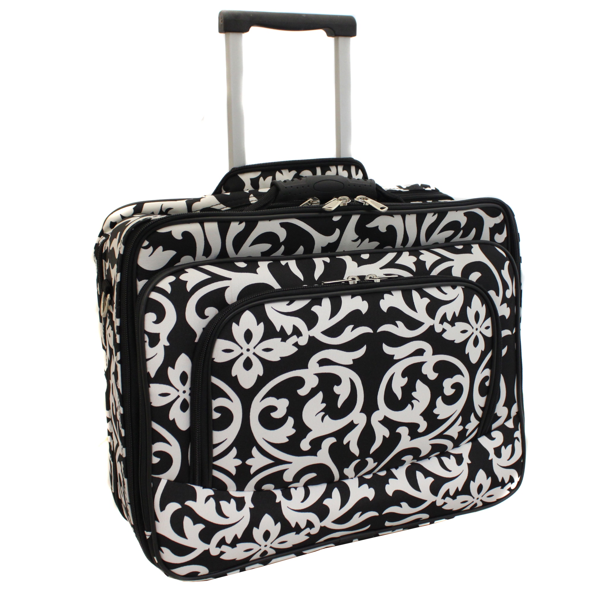 Shop World Traveler Women&#39;s Damask Print Rolling Laptop Tote - Free Shipping Today - Overstock ...