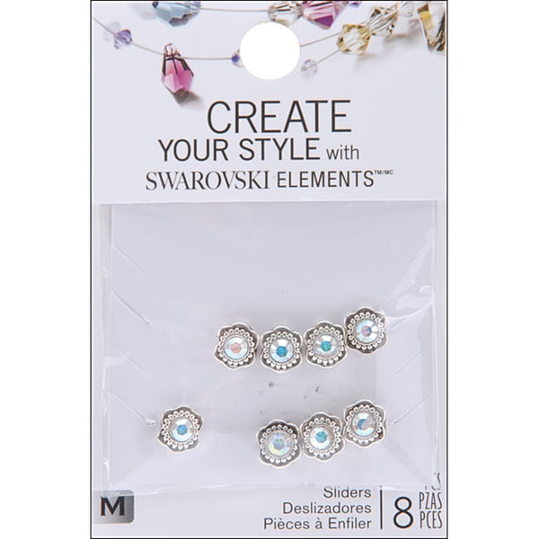 Jolee's Jewels Flower Single Hole/ Crystal AB Sliders (Pack of 8) Jolee's Jewels Jewelry Findings