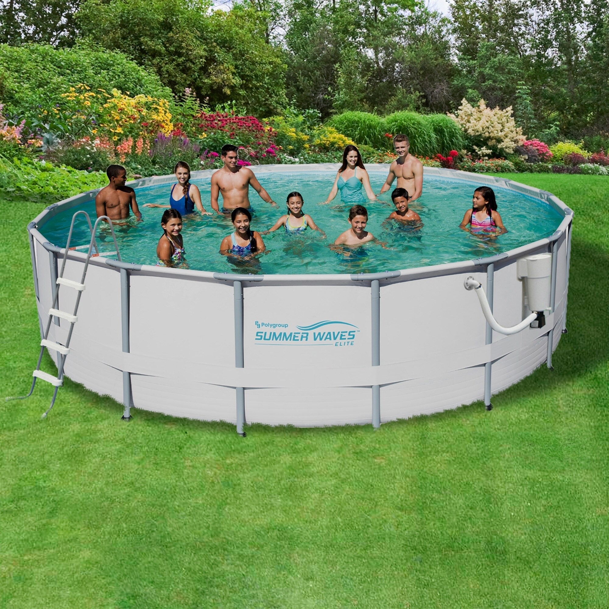 Summer waves elite metal frame swimming pool discount