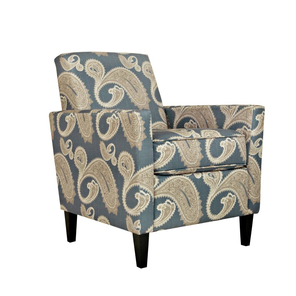 Handy Living Sutton Feathered Paisley French Blue Arm Chair