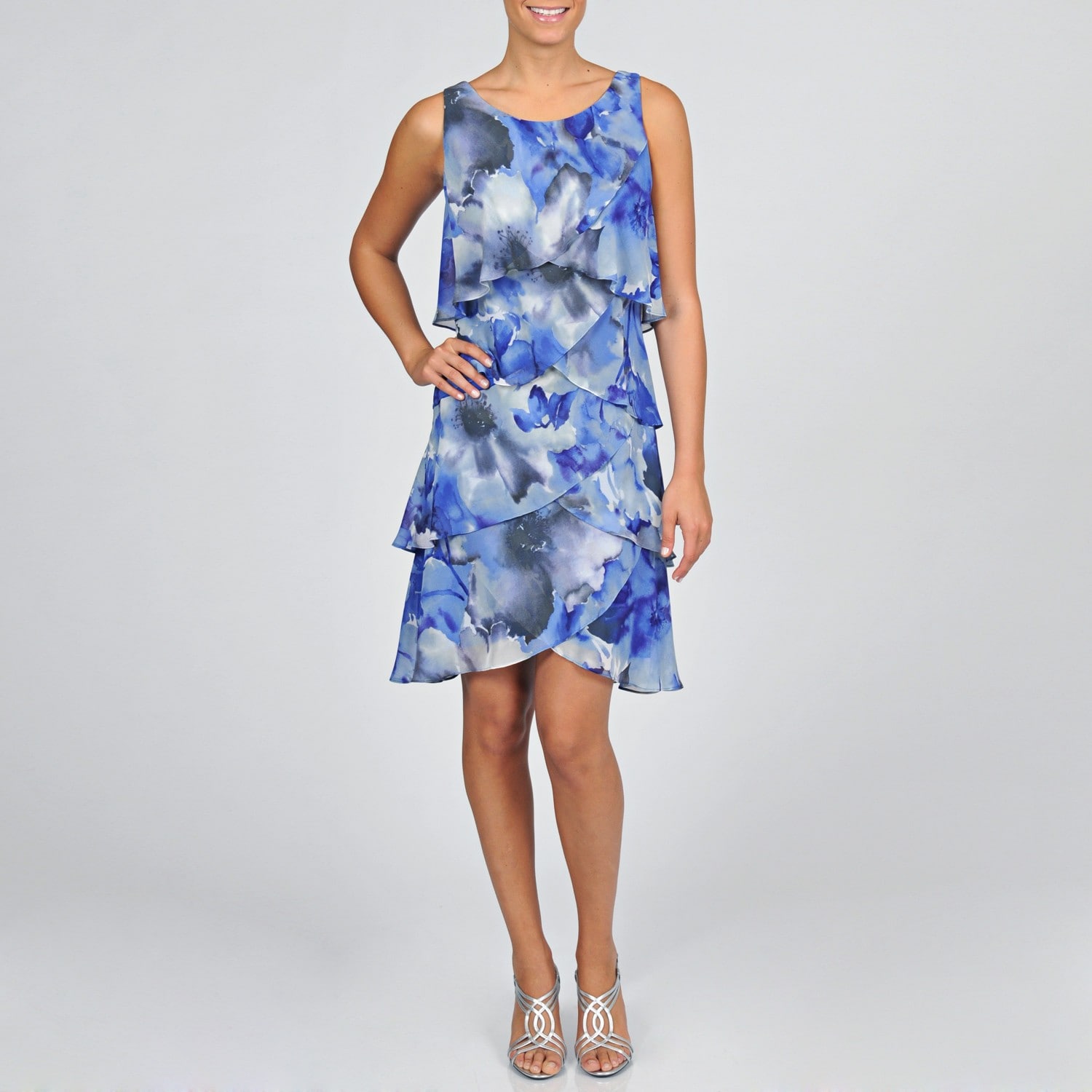 watercolor chiffon dress