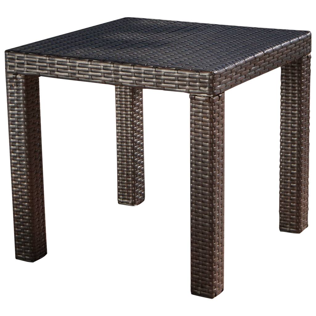 RST Brands Espresso Rattan Patio Side Table
