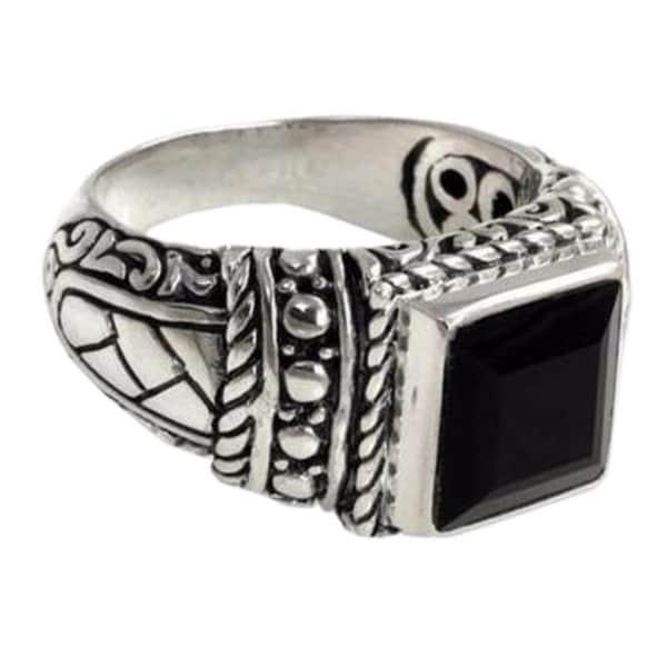 Handmade Sterling Silver Men's Sultan Onyx Ring (Indonesia)