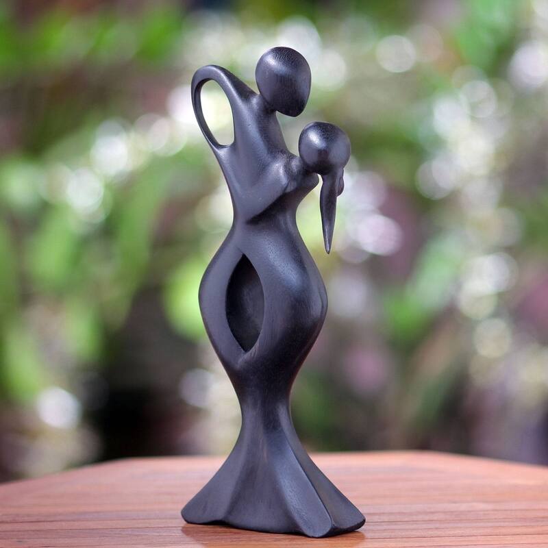 NOVICA Handmade Soul Embrace Art Sculpture (Indonesia) - 30.5 cm H x 11.5 cm W x 4 cm D