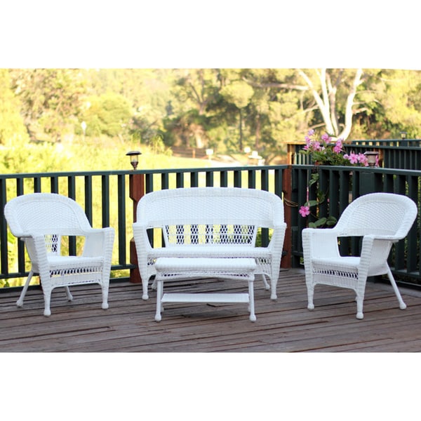 4 piece white wicker patio set new arrivals