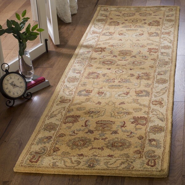 Safavieh Handmade Zeigler Taupe/ Ivory Hand-spun Wool Rug (2'3 x 8') - 2'3" x 8'
