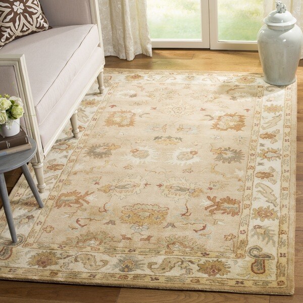 Safavieh Handmade Zeigler Taupe/ Ivory Hand-spun Wool Rug - 8' x 10'