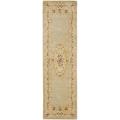 Safavieh Handmade Light Green/ Beige Hand-spun Wool Rug - 2'3" x 8'