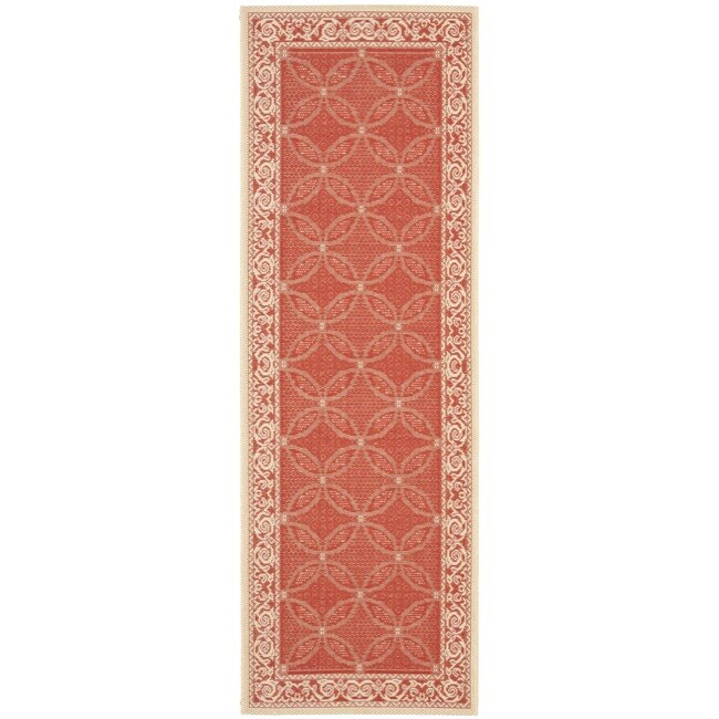 Courtyard Poolside Red/ Natural Indoor Outdoor Rug (24 X 67)