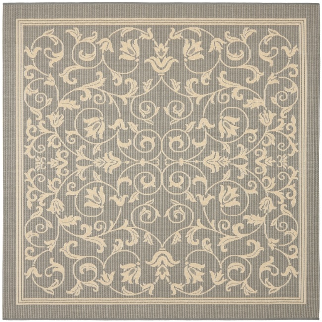 Courtyard Poolside Gray/ Natural Indoor/ Outdoor Area Rug (67 Square)