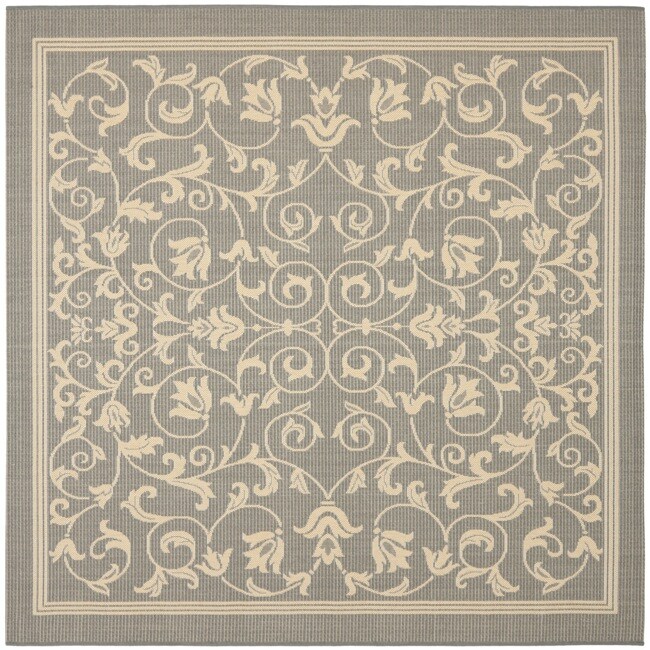 Courtyard Poolside Geometric Gray/ Natural Indoor/ Outdoor Rug (710 Square)