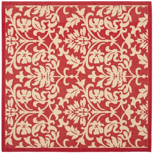 Safavieh Seaview Red Natural Indoor Outdoor Rug 6 7 Square Safavieh Seaview Red Natural Indoor Outdoor Rug 6 X27 7 Square