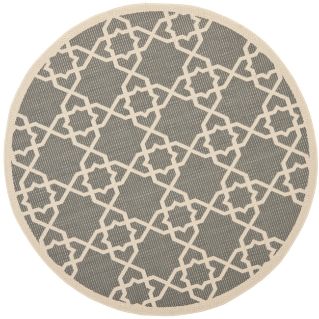 Poolside Grey/ Beige Indoor Outdoor Rug (67 Round)