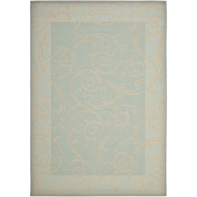 Poolside Aqua/cream Indoor/outdoor Area Rug (8 X 112)