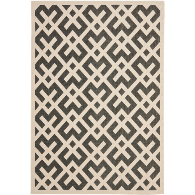 Poolside Black/bone Polypropylene Indoor/outdoor Rug (4 X 57)