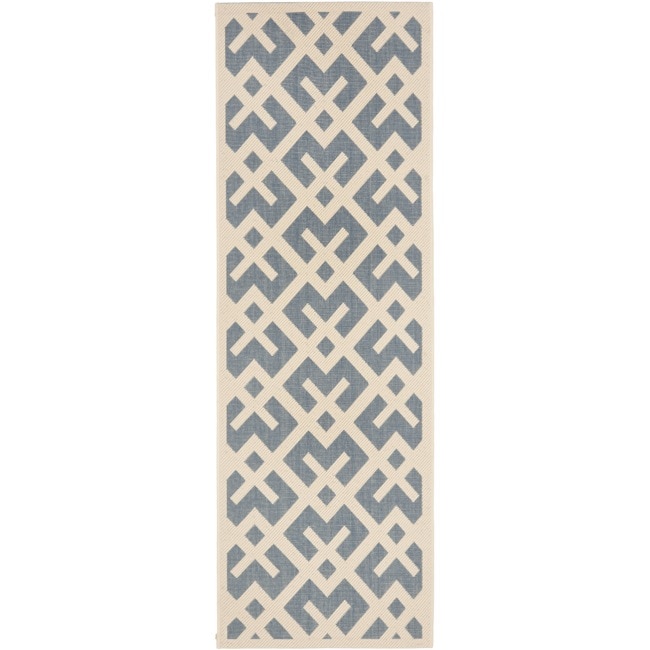 Poolside Blue/bone Indoor/outdoor Runner Rug (24 X 67)