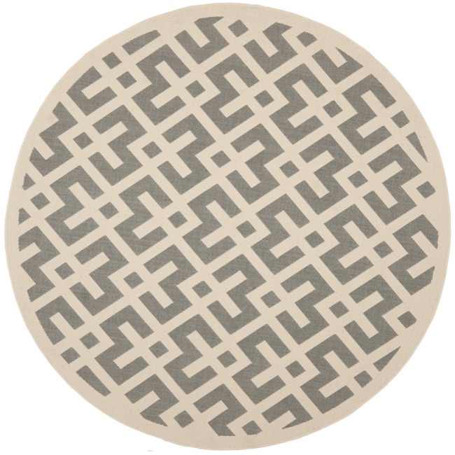 Poolside Grey/ Bone Indoor Outdoor Rug (67 Round)