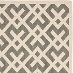 Poolside Grey/ Bone Indoor Outdoor Rug (8' x 11'2) Safavieh 7x9   10x14 Rugs