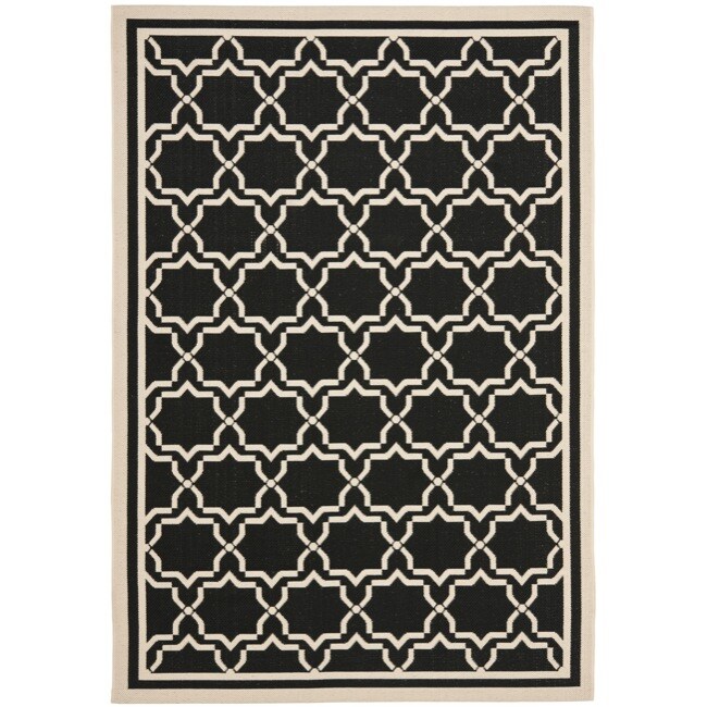 Poolside Black/beige Indoor/outdoor Border Rug (8 X 112)