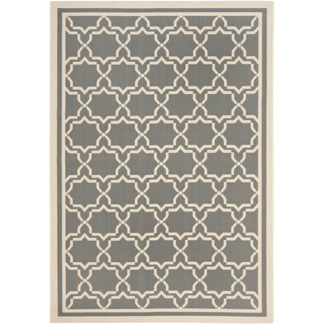 Poolside Anthracite/beige Indoor/outdoor Bordered Rug (4 X 57)