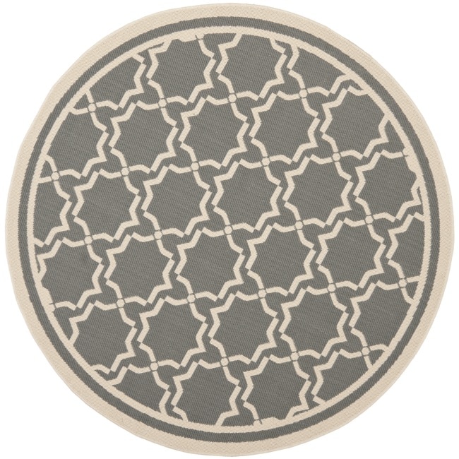 Poolside Anthracite/beige Indoor/outdoor Polypropylene Rug (53 Round)