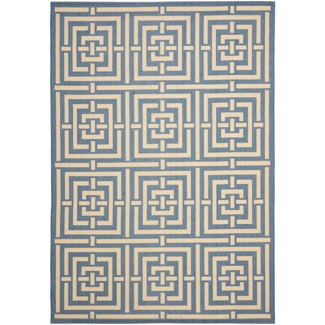 Poolside Blue/ Bone Indoor Outdoor Rug (8 X 112)