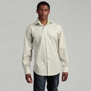 Thomas Dean Men's Green Floral Woven Shirt Thomas Dean Casual Shirts