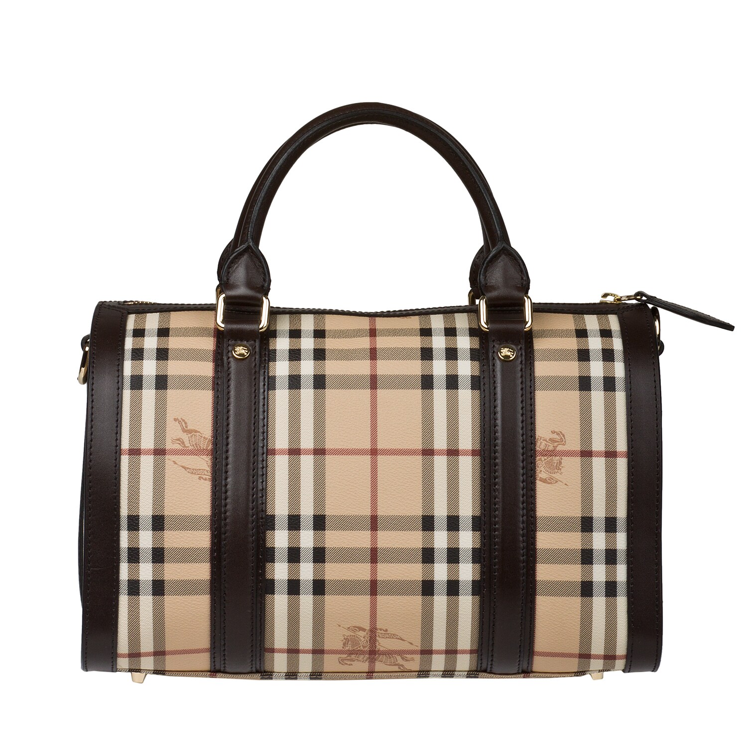 Burberry Medium Haymarket Check Bowler Bag - 14132174 - Overstock.com ...