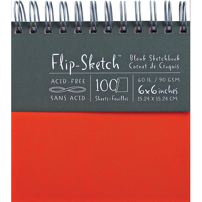 Flip sketch Madarin 6 inch Blank Sketchbook (MandarinMaterials PaperPackage includes one (1) square sketchbookWire bound100 pages of acid free 90 gsm sheetsDimensions 6 inches high x 6 inches high )