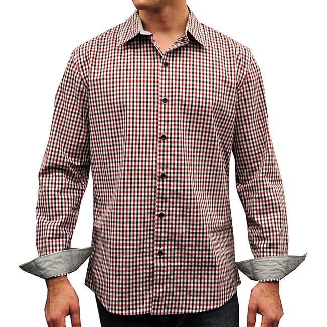 Something Strong Mens Red Plaid Button Shirt