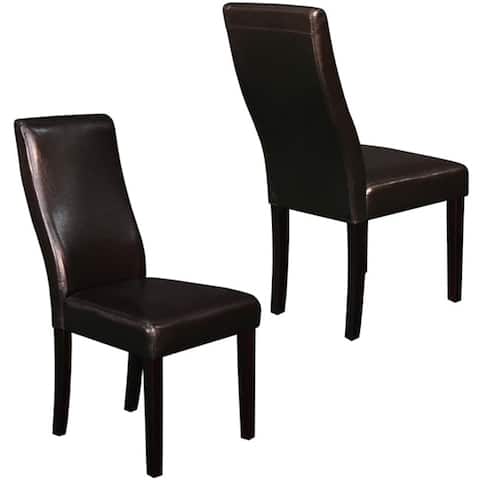 Livorna Faux Leather Brown Curved-back Dining Chairs (Set of 2)