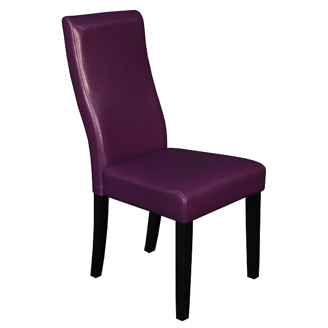 Livorna Faux Leather Boysenberry Curved back Dining Chairs (set Of 2)